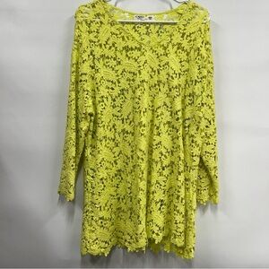 Cato Women's 18/20w crochet knit Lace Top beach swim cover up FLAWED